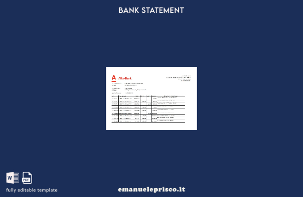 stile verificato Modello di parole dell'estratto conto bancario Russia Alfa